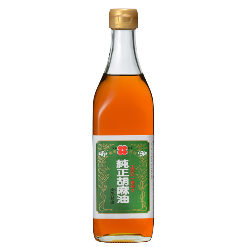 油茂製油の玉絞め一番搾りごま油 450g